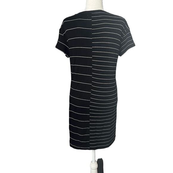 Lou & Grey Woman's Black White Signature Soft Mix Stripe Shirt Tee Dress- Size M - Picture 2 of 9